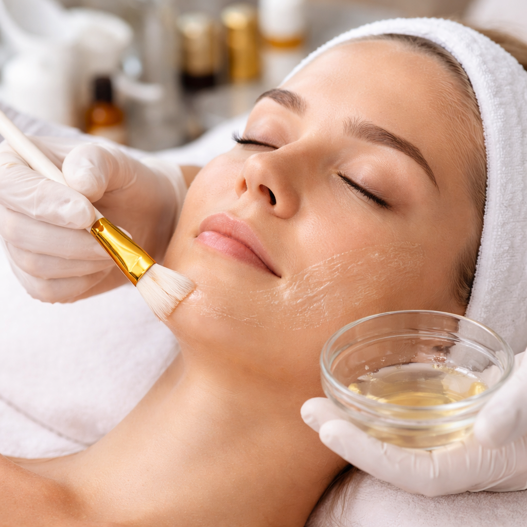 Glycolic acid peel in progress - Dr Shubham Singh